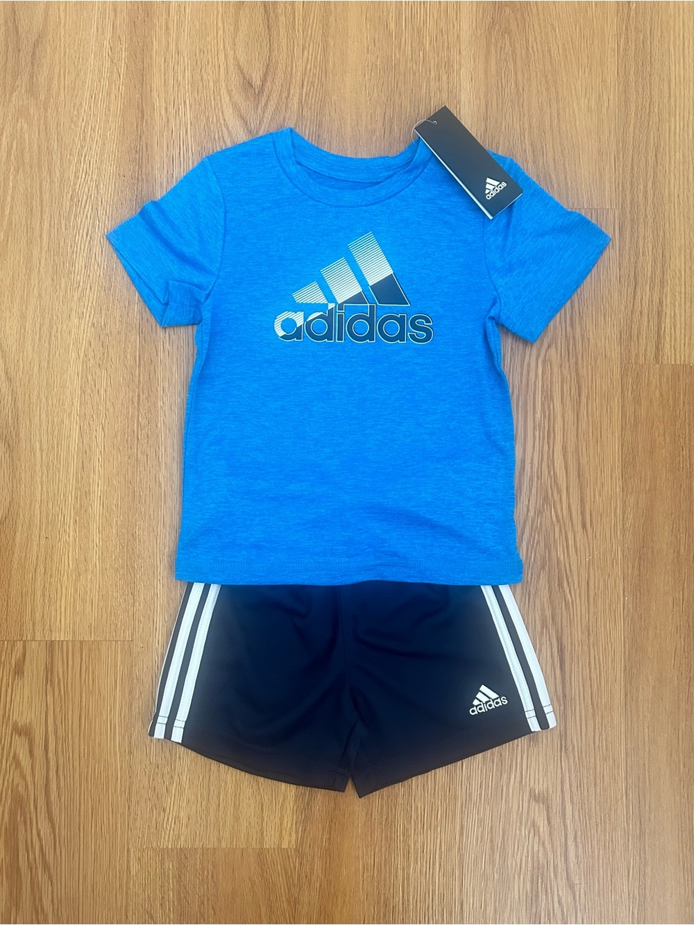 Adidas 2 Piece Shorts Set 24M Blue Logo NWT